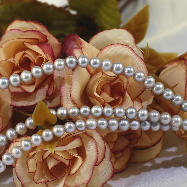 5-6mm 3A Silver Grey Near Round pearl 6